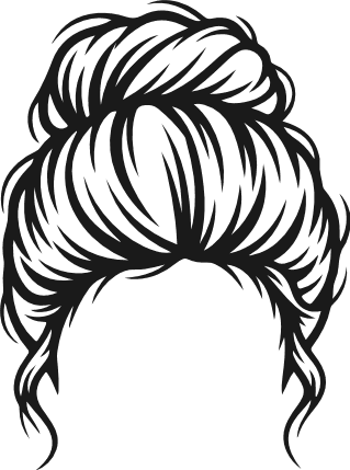 Messy Hair Bun Free SVG File for Members – bun hairstyle clipart image