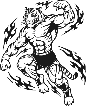 Muscular Tiger warrior Free SVG File – Bodybuilder tiger clipart image