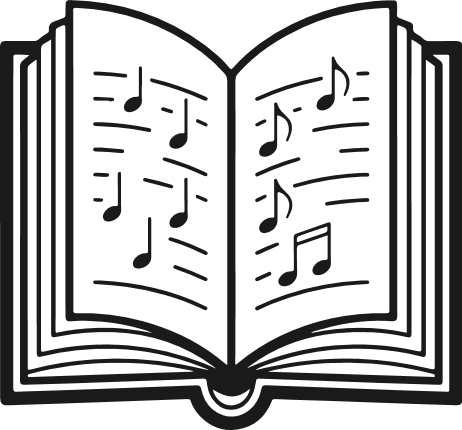 Open book with musical notes Free SVG File – music sheet book clipart
