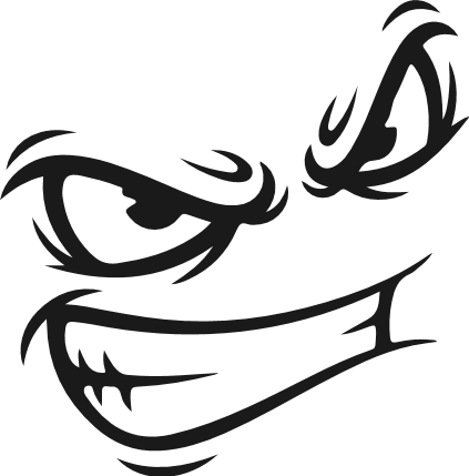 Scary Eyes face Free SVG File for Members – attitude face clipart