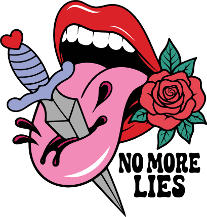 No More Lies Free SVG File for Members – knife in tongue, funny sayings