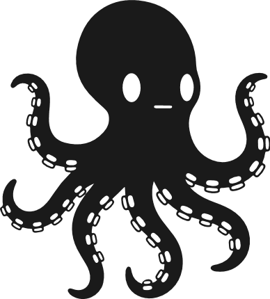 Octopus silhouette Free SVG File – sea animal, octopus clipart image