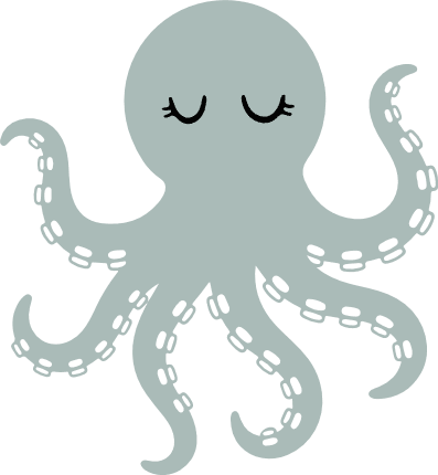 Cute Sleepy Octopus Free SVG File for Members – sea creature octopus clipart