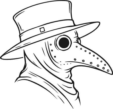 Cartoon character with long beak and hat Free SVG File for Members – Plague Doctor clipart