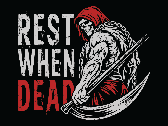 Rest When Dead Free SVG File for Members – grim reaper, sarcastic quote