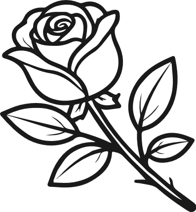 Elegant Rose Free SVG File - floral clipart image, decorative element