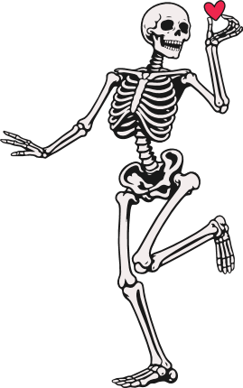 Skeleton Holding a Heart Free SVG File for Members – valentines skeleton clipart