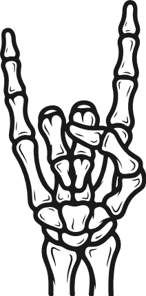 Skeleton Rock on Hand gesture Free SVG File for Members – Music Lover, skeleton hand clipart