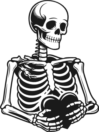 Skeleton Holding a Heart Free SVG File for Members – Valentine’s skeleton clipart