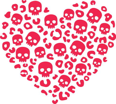 Skull Pattern Heart Free SVG File for Members – skull heart clipart