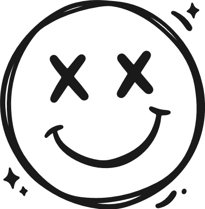 Smiley Face With X eyes Free SVG File for Members – gothic emoji clipart