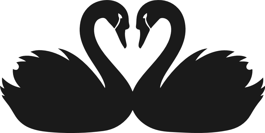 Romantic Swan heart silhouette Free SVG File for Members - Valentine’s Swan clipart