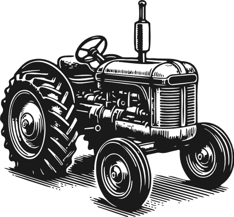 Detailed Farm Tractor Silhouette Free SVG File for Members - Rugged Tractor clipart image