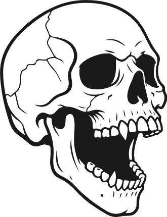 Creepy Vampire Skull with fangs Free SVG File – Vampire Skull clipart image