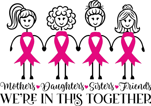 We’re In This Together Free SVG File for Members – breast cancer awareness design