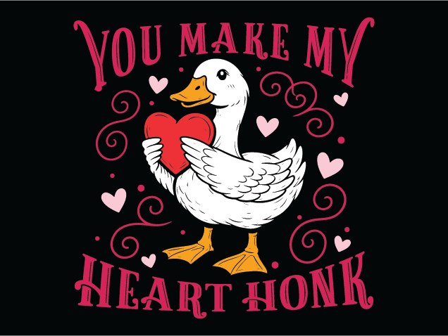 You Make My Heart Honk SVG, valentines day quote - Free SVG File for Members