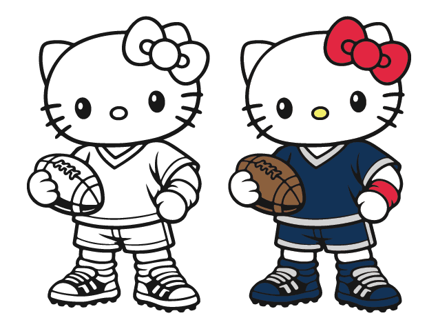 Cute Kitty Holding American Football Free SVG File – football player cat clipart