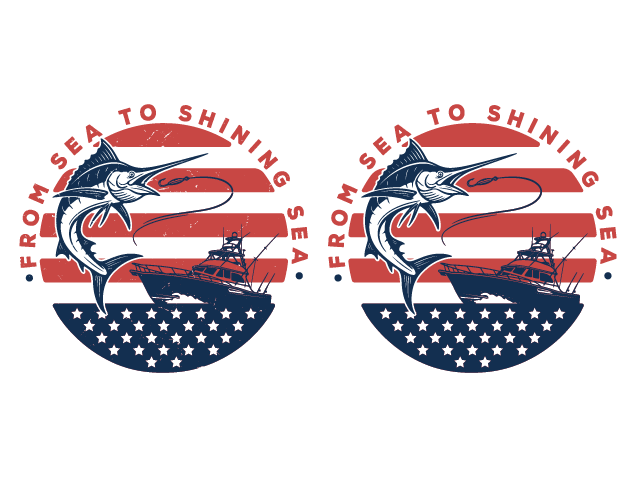 From Sea to Shining Sea Free SVG File for Members – Patriotic Fishing tshirt design