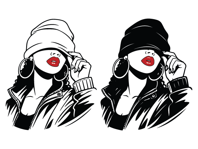 Stylish Girl wearing hat and jacket Free SVG File for Members – girl portrait clipart