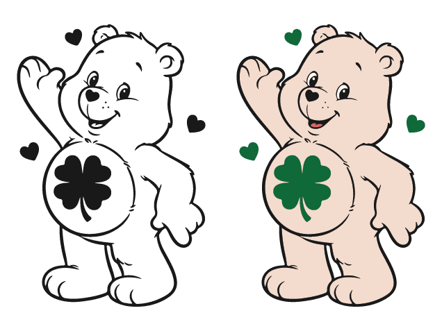 Cartoon teddy bear with clover leaf Free SVG File – St. Patrick’s Lucky bear clipart