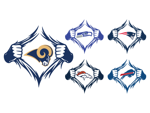 Hands Ripping shirt showing football team logo Free SVG File Bundle for Members – football clipart