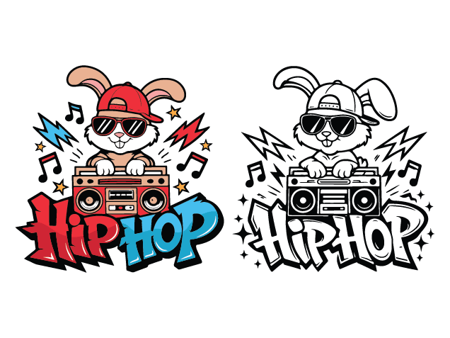 Hip Hop Bunny Free SVG File for Members – Easter tshirt design
