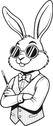 Cartoon Rabbit with Sunglasses and Magic Wand Free SVG File – Easter magician bunny clipart