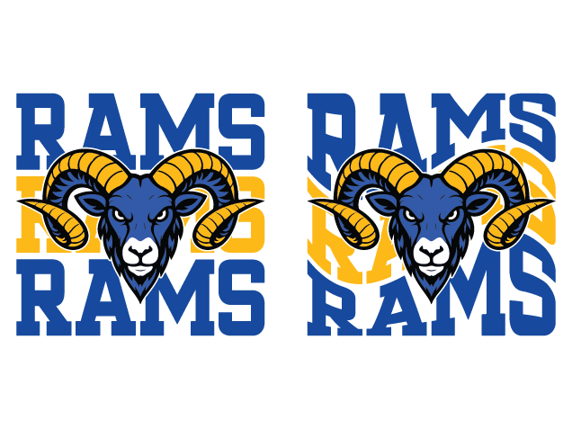 Rams sign, echo text Free SVG File for Members – American football fan tshirt design