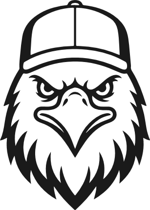 Eagle wearing a baseball cap Free SVG File – sports logo, eagle clipart