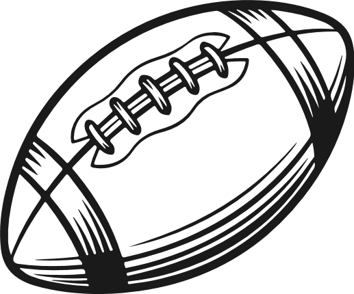 American Football Outline Free SVG File – football line art clipart image