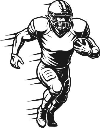 American Football Player running Free SVG File – Football player clipart image