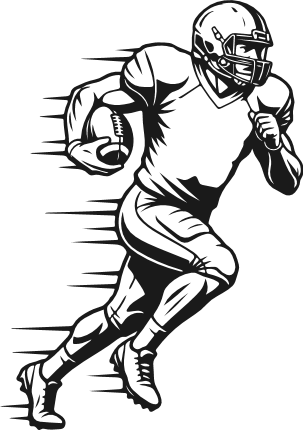 Football Player running Free SVG File – American Football clipart image