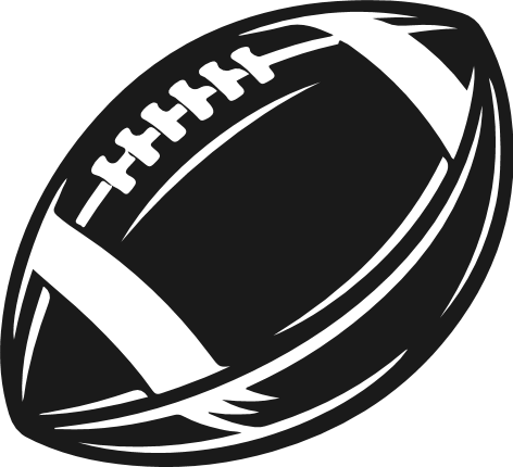 American Football ball silhouette Free SVG File – sports, football clipart image