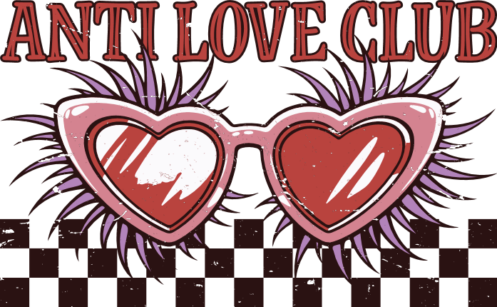 Anti Love Club Free SVG File for Members – Anti-Valentine sarcastic quote