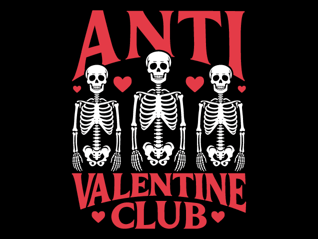 Anti Valentine Club Free SVG File for Members – Funny Valentine’s day tshirt design