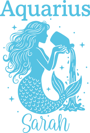 Aquarius sign Free SVG File for Members – Personalized name zodiac tshirt design