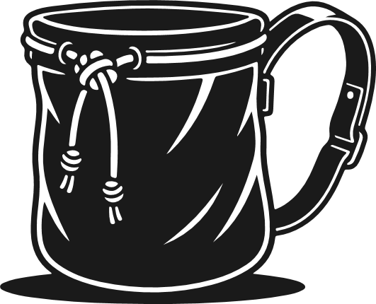 Drawstring gear bag silhouette Free SVG File – Camping Bag clipart image