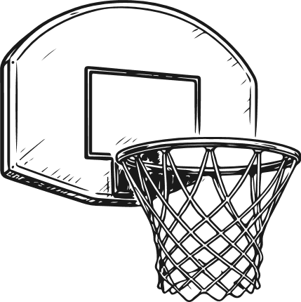 Basketball Hoop and Backboard outline Free SVG File - Basketball clipart