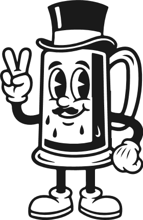 Cute cartoon beer mug character with hat and peace sign Free SVG File – Beer Mascot clipart