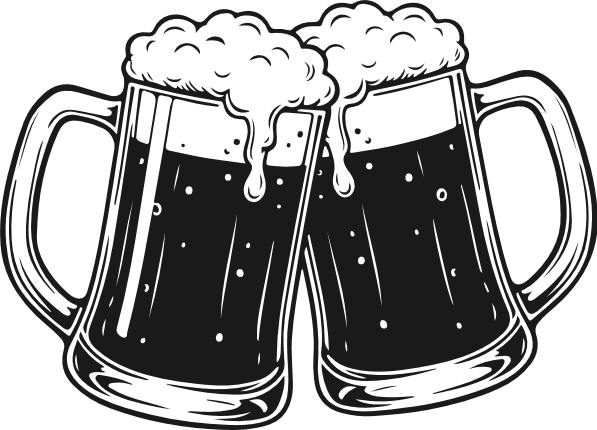 Clinking Beer Mugs Free SVG File – Alcohol, Drink Clipart image