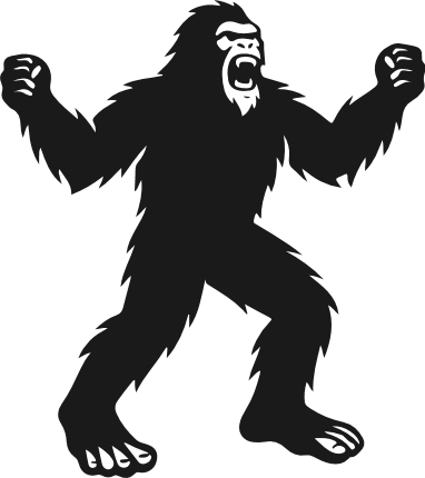 Wild Bigfoot Silhouette Free SVG File – sasquatch clipart image