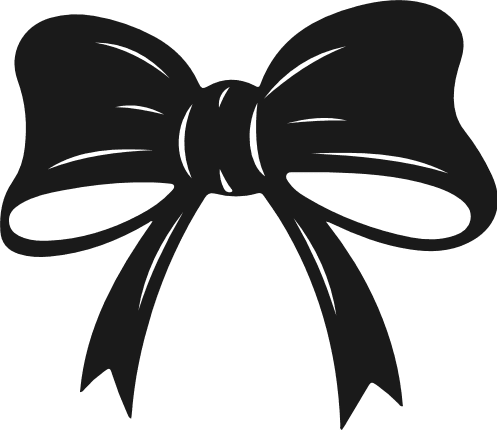 Minimalist Ribbon Bow silhouette Free SVG File – decorative bow clipart