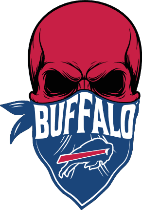 Skull face covered with Buffalo logo mask Free SVG File for Members – football design