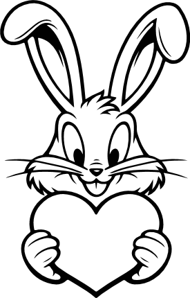 Adorable Cartoon Bunny Holding a Heart Free SVG File – valentines bunny clipart
