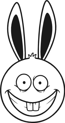 Cartoon Bunny Face with wide toothy smile Free SVG File – Easter Bunny clipart