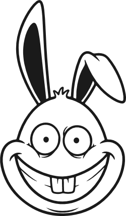 Funny Cartoon Bunny Face with wide toothy smile Free SVG File – Easter Bunny clipart
