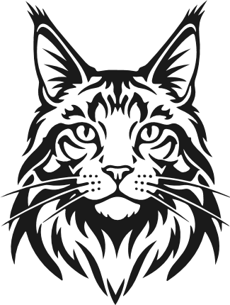 Tribal Cat face Free SVG File for Members – long hair cat clipart