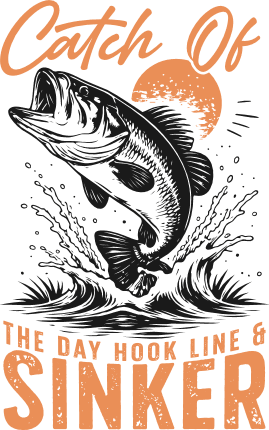 Catch of The Day, Hook Line & Sinker Free SVG File for Members – Fishing quote