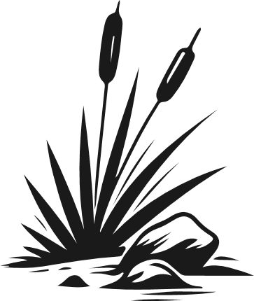 Cattail Silhouette Free SVG File – Lake Grass clipart image
