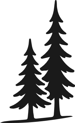 Evergreen pine trees silhouette Free SVG File – Forest Tree clipart